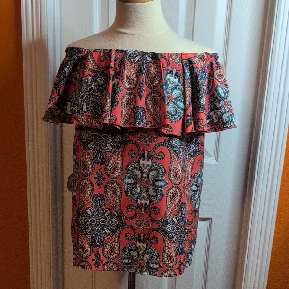 Renee C. Multicolor Paisley Blouse
